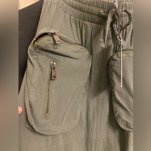 Army green cargo long utility maxi skirt with pockets - Picture 6 of 8
